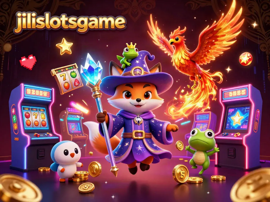 Spin the reels of jilislotsgame, featuring vibrant 3D characters and exciting casino elements.