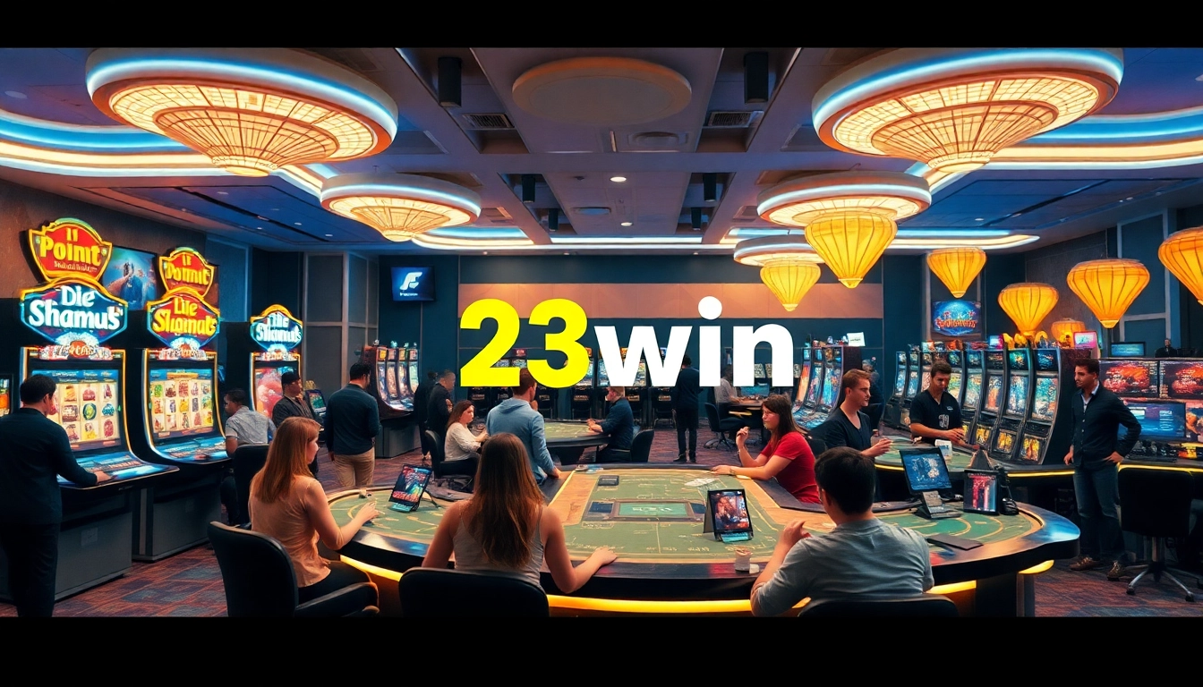 Exciting online gaming environment at 23win with players and vibrant graphics.