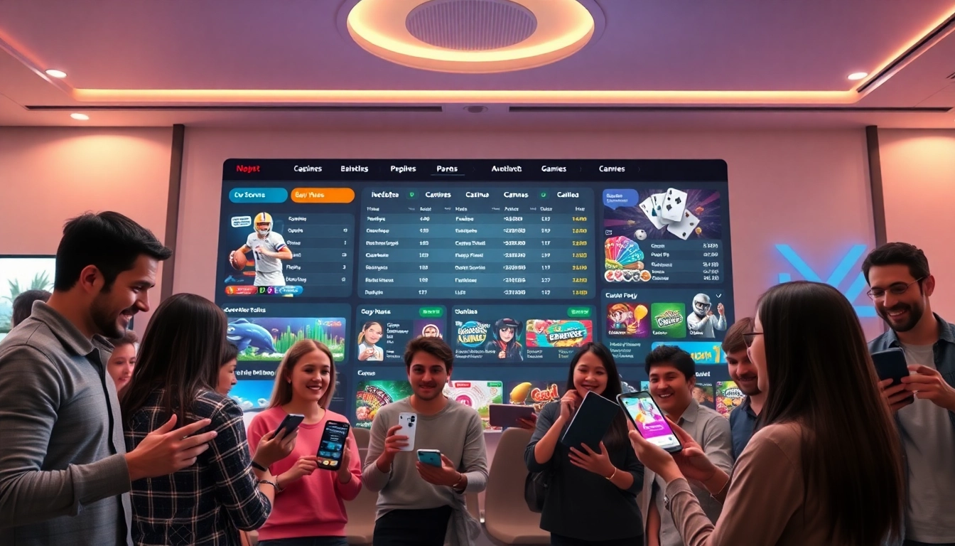 Exciting online gambling experience at https://mm88.co.in/ showcasing diverse players interacting with modern betting options.